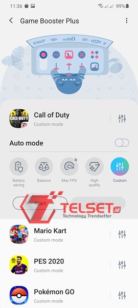 game booster plus Samsung Galaxy S20 Ultra
