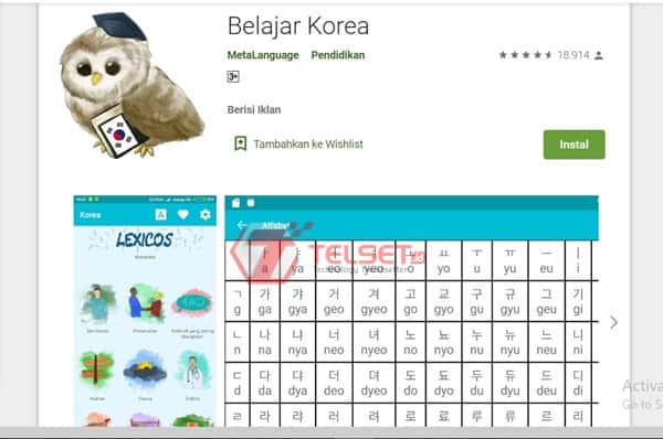 Aplikasi belajar bahasa Korea