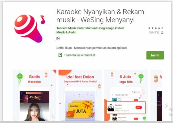 Aplikasi Karaoke Android WeSing Menyanyi