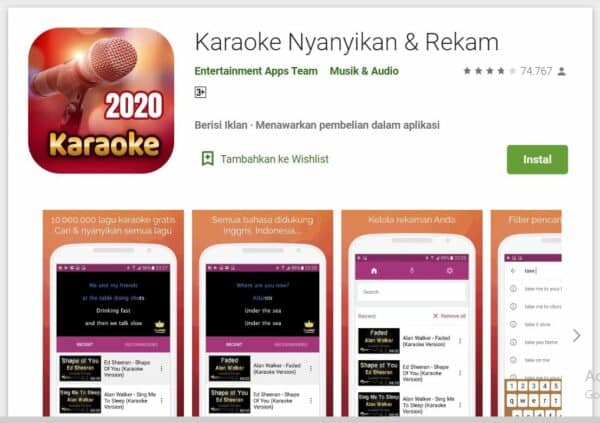Aplikasi Karaoke Android karaoke nyanyikan