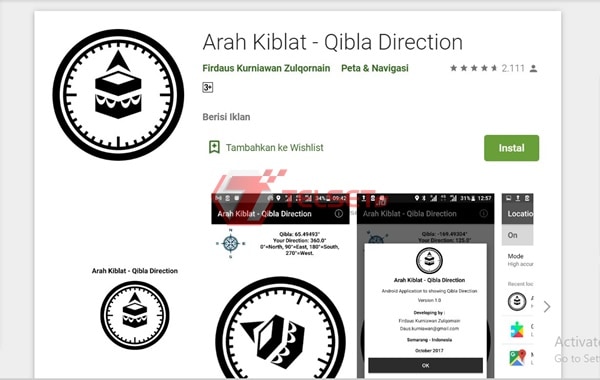aplikasi arah Kiblat 