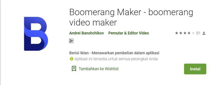Aplikasi Boomerang terbaik