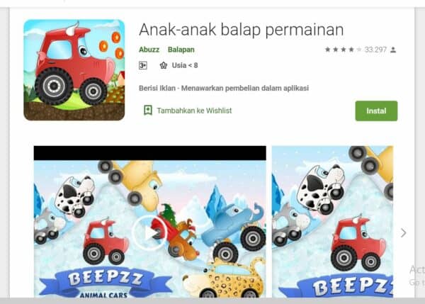 Anak-anak balap permainan