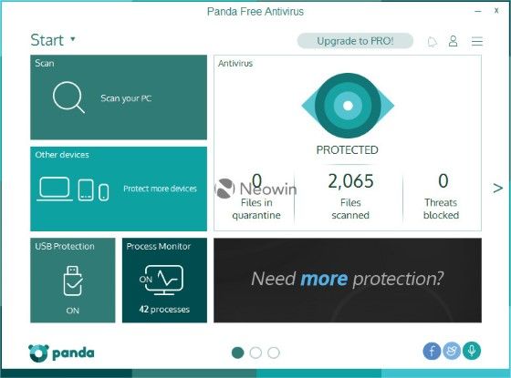 Panda Antivirus Pro paling ringan