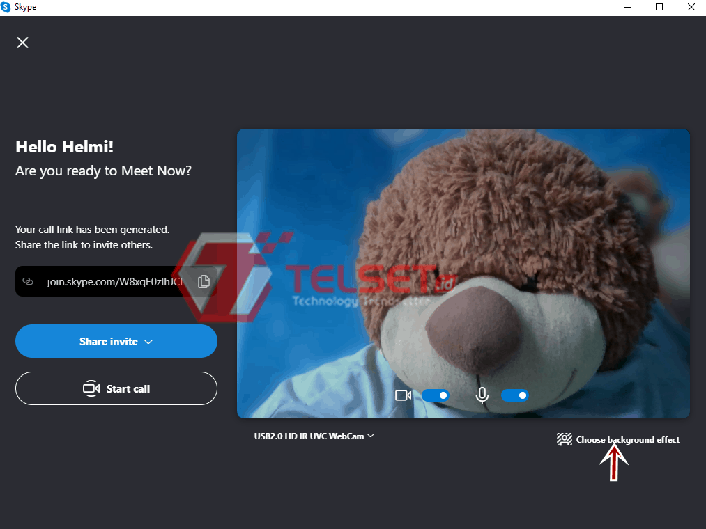 cara ganti background Skype