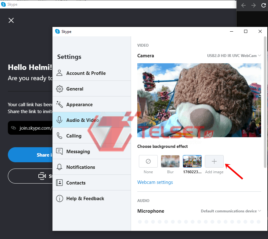 cara ganti background Skype