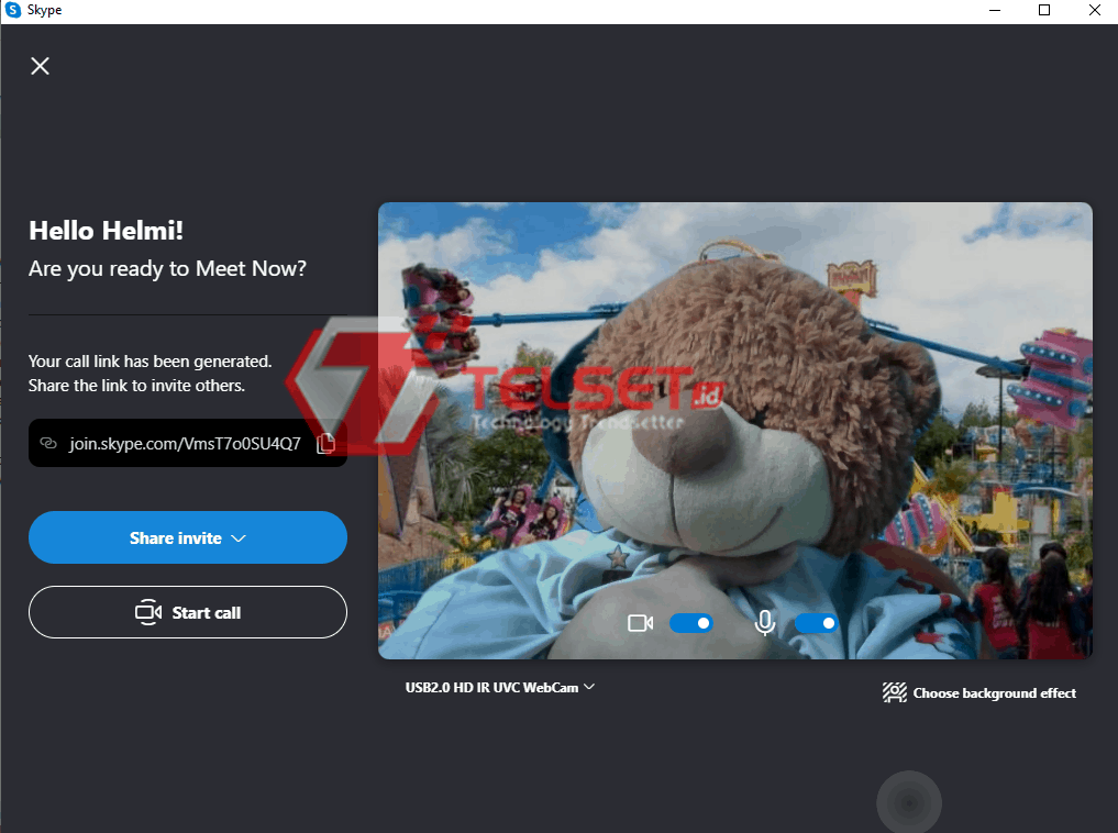 cara ganti background Skype
