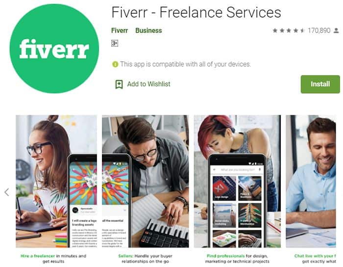mencari kerja sampingan dengan aplikasi fiverr