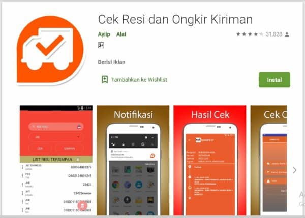 Aplikasi Cek Ongkir RajaOngkir