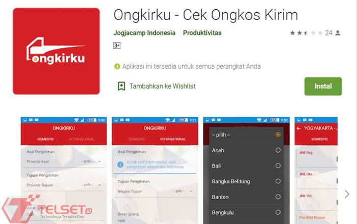 Aplikasi cek ongkir