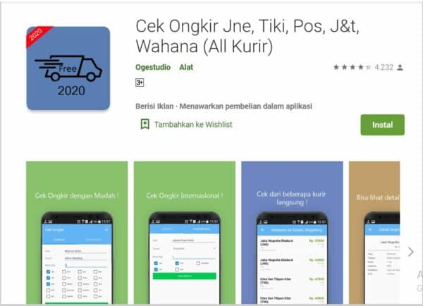 Aplikasi Cek Ongkir 