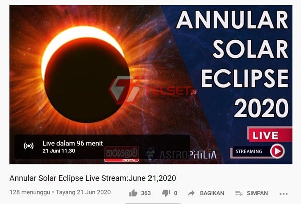 Link Streaming Gerhana Matahari Cincin