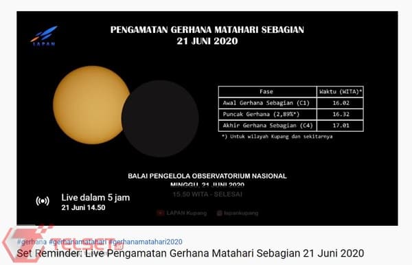 Streaming gerhana matahari cincin