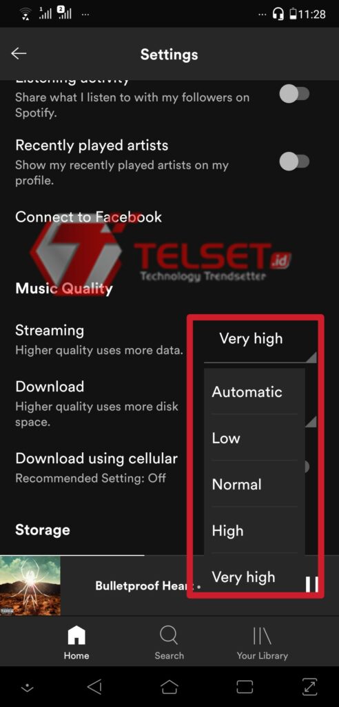 Cara atur kualitas lagu Spotify