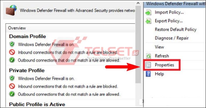 cara mematikan firewall windows 10