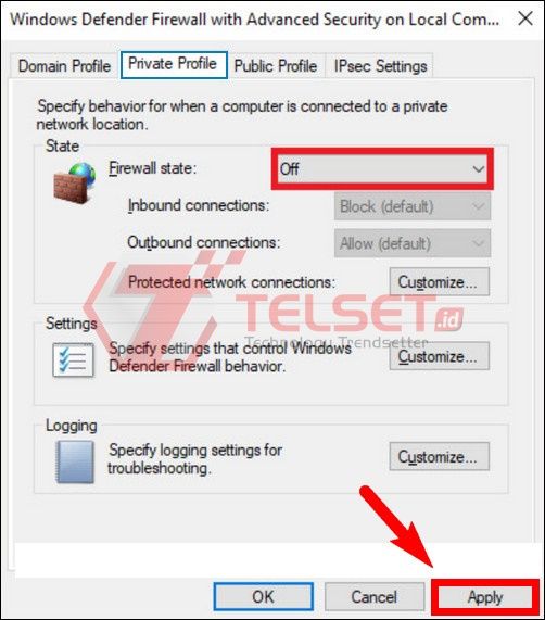 cara menonaktifkan firewall windows 10