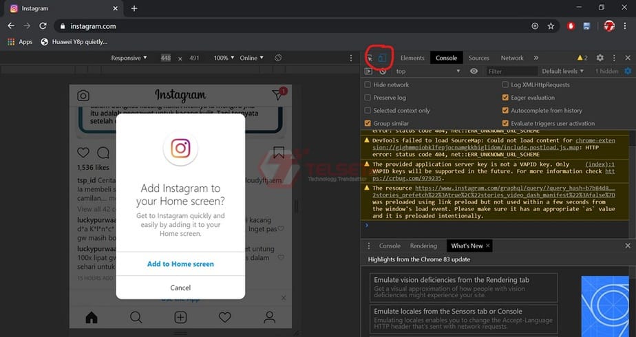 Cara Upload Foto Instagram PC