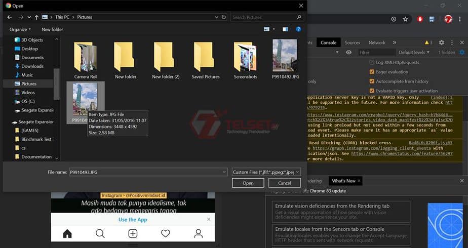 Cara Upload Foto Instagram PC