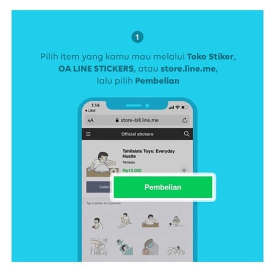 Cara Beli Stiker Line Gopay