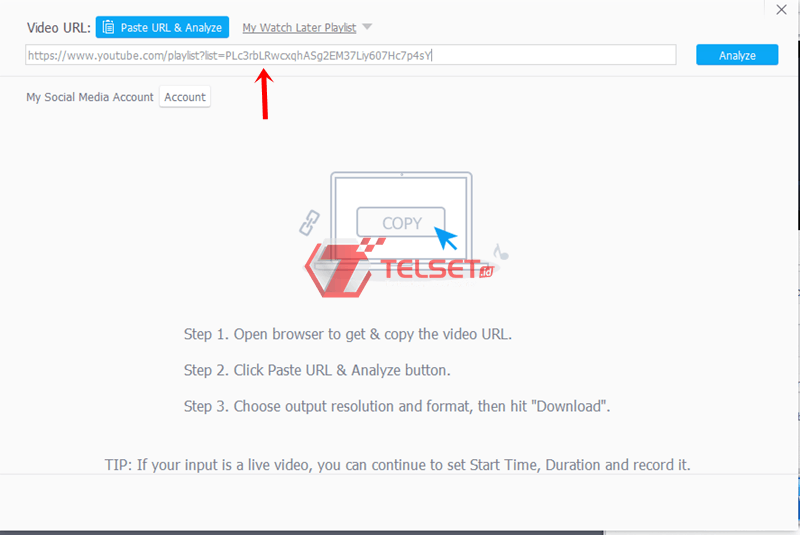 copy url youtube