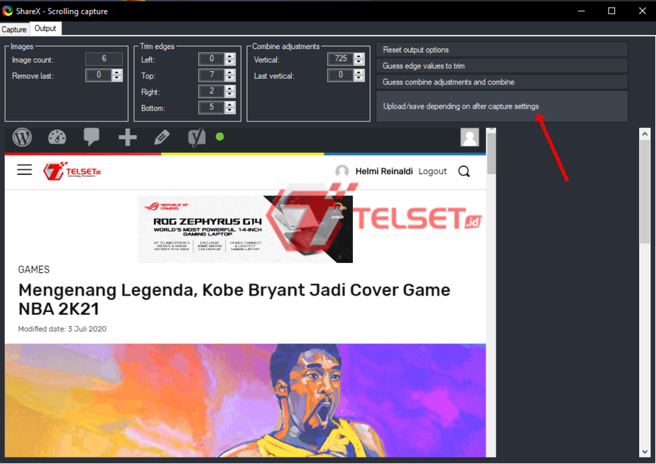 scroll panjang di pc