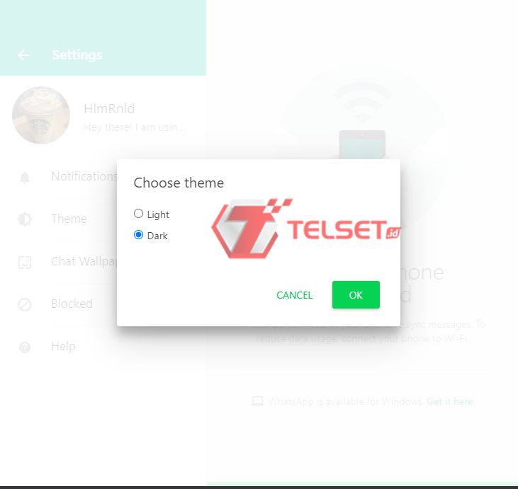 Dark Mode WhatsApp Web