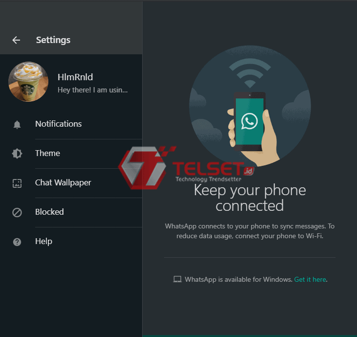 setting whatsapp 