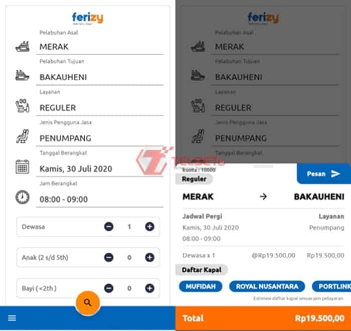 Tiket Kapal Ferry Aplikasi Ferizy