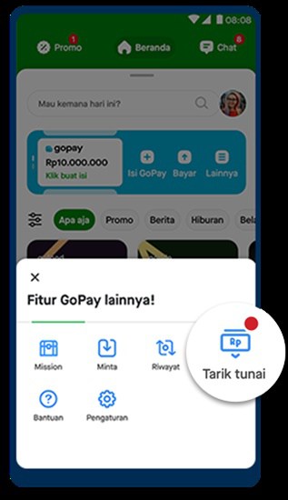 cara Tarik Tunai GoPay di ATM BCA 