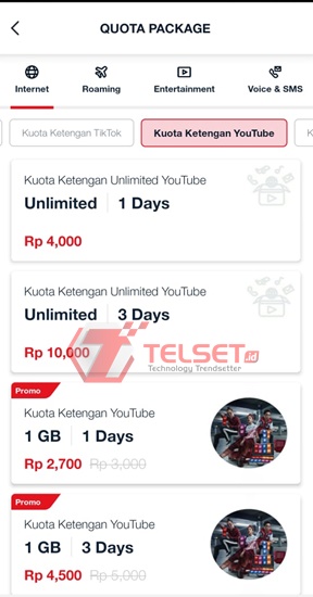 Kuota Ketengan Unlimited Telkomsel