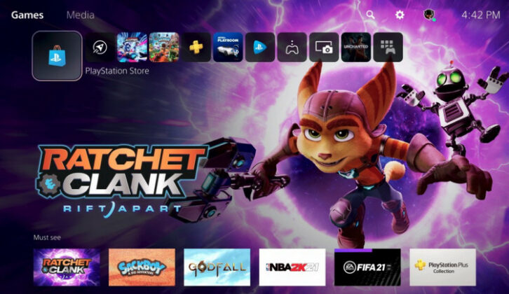 UI PlayStation 5