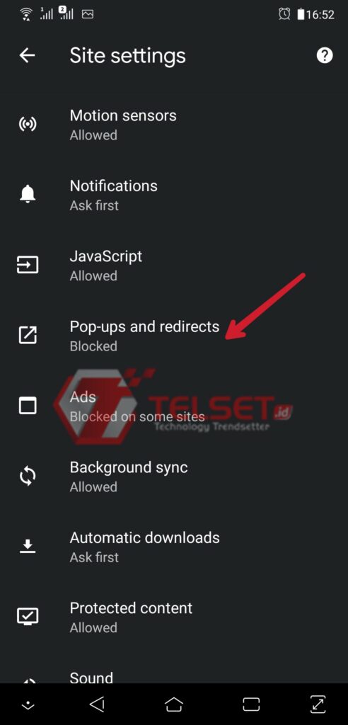 blokir pop up android