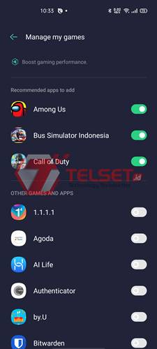 fungsi game space oppo