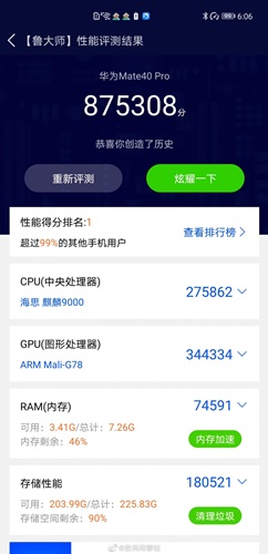 Benchmark Kirin 9000