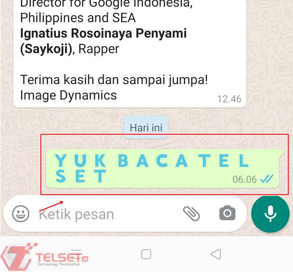 Cara membuat tulisan berwarna WhatsApp