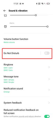 Cara do not disturb Oppo Reno4 F