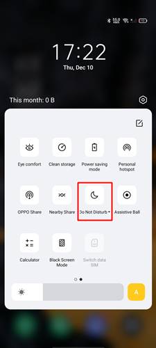 Cara do not disturb Oppo Reno4 F