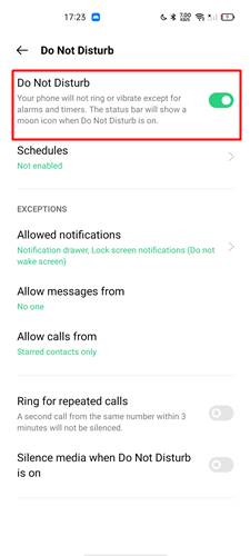 Cara do not disturb Oppo Reno4 F