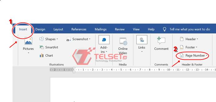 Cara Membuat nomor Halaman di Word