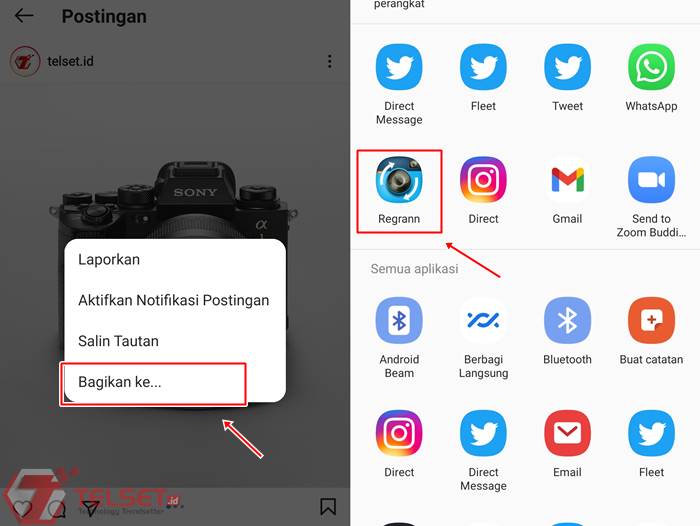 Cara Repost Postingan Instagram 