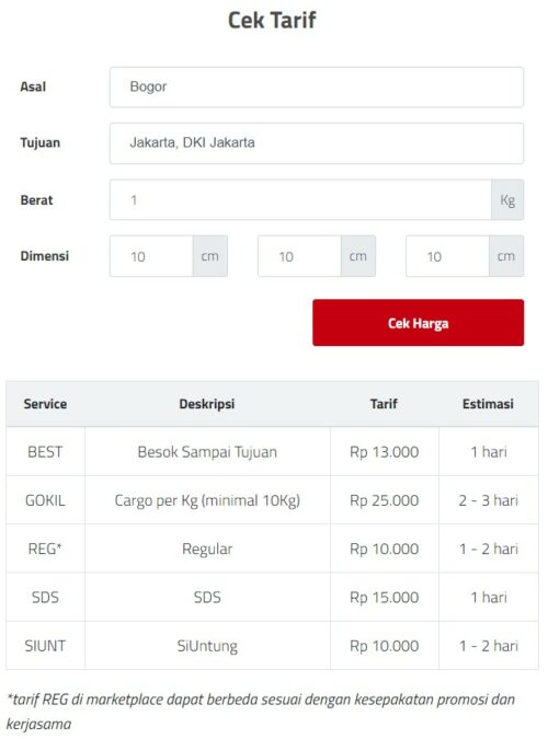 Cara Cek Ongkir SiCepat