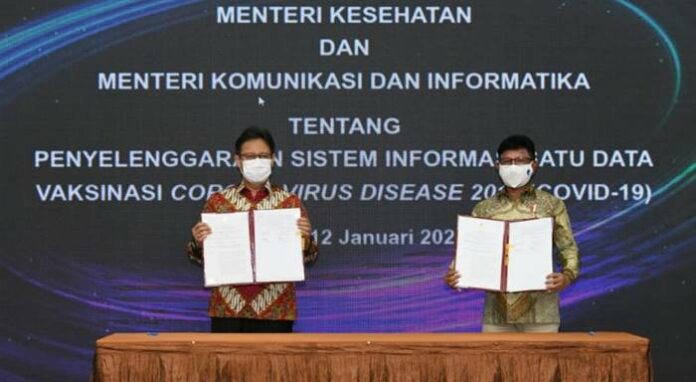 Menkominfo Menkes Data Vaksin Covid-19