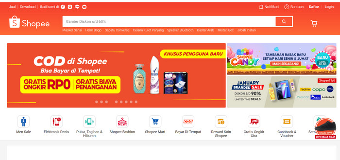 Cara belanja di Shopee