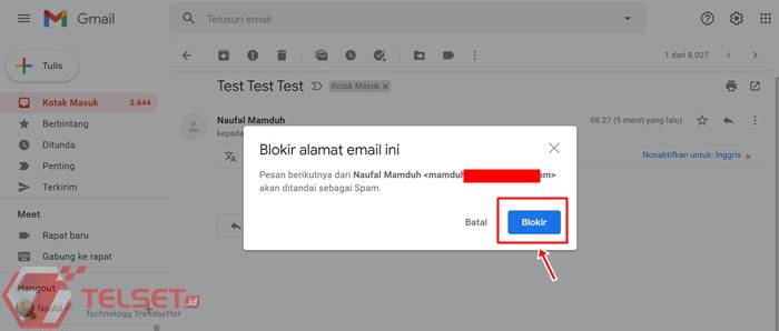 Cara blokir email Gmail 