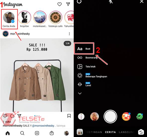 Cara membuat teks bergerak Instagram Stories IG Story