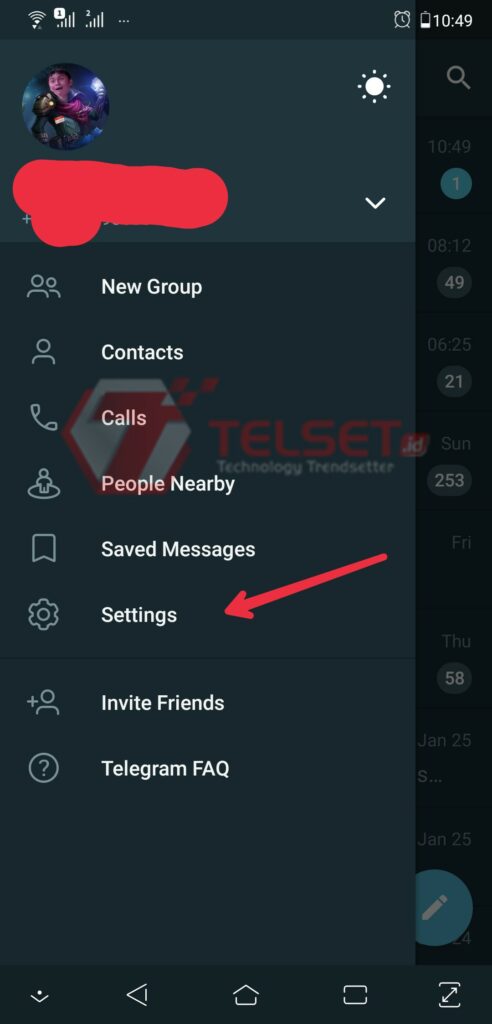 Cara fingerprint lock telegram