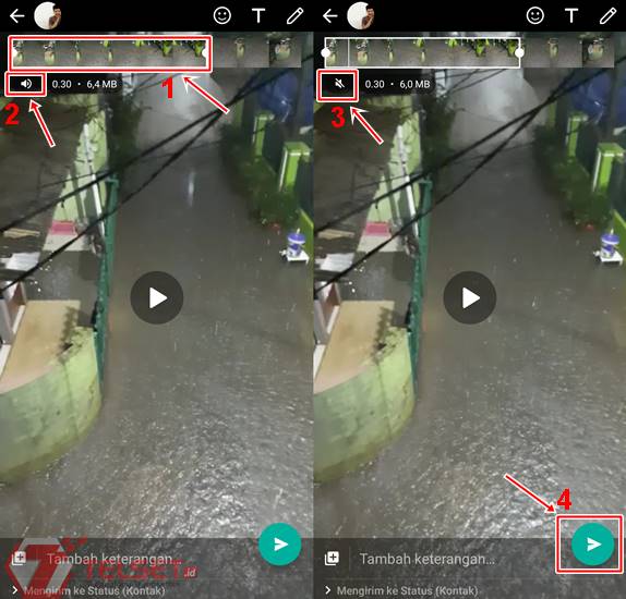 Cara Mute Video WhatsApp