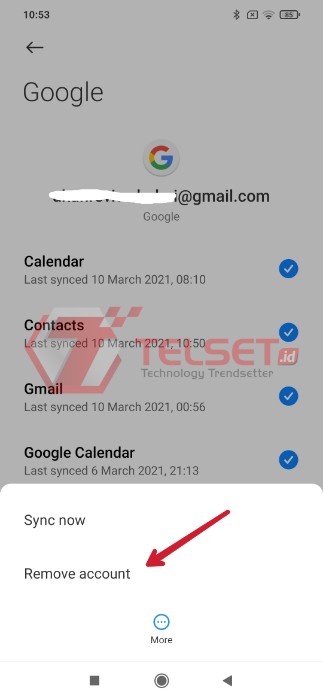 Cara menghapus akun Google HP Android