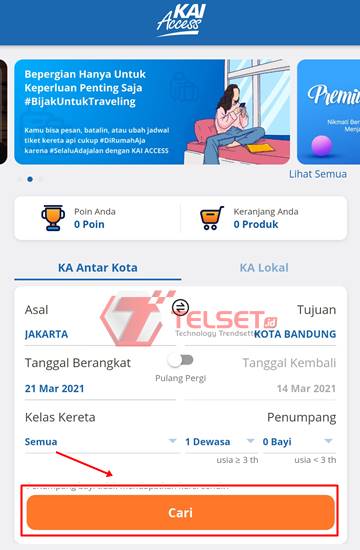 cara pembayaran KAI Access LinkAja tiket kereta