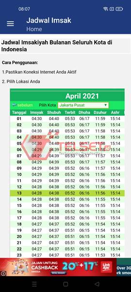 Jadwal Imsakiyah 2022